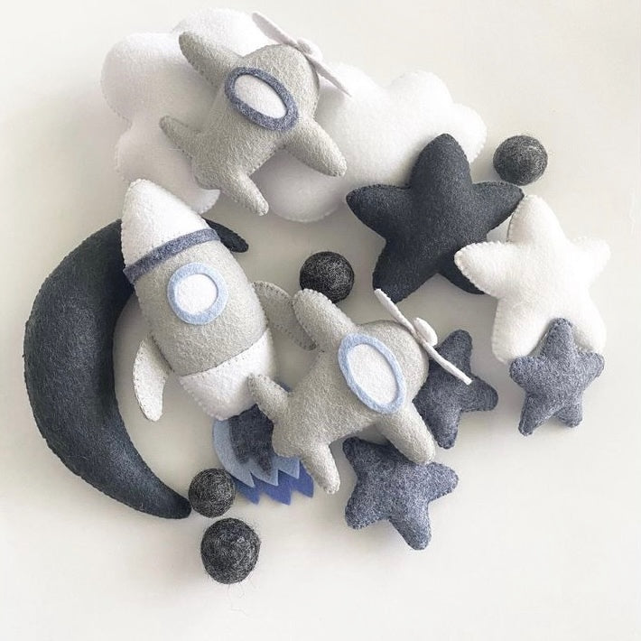 Silver Grey Wool Blend Felt